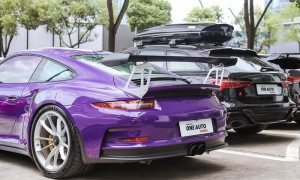 Audi rs6 and Porsche911 car on road