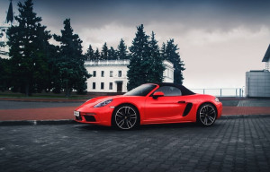 porsche boxter 718 car on road