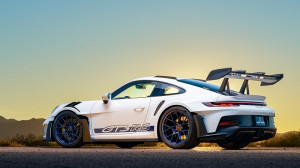 Porsche GT3 RS parked showing the rear spoiler
