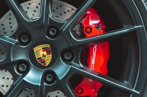 Close up of a Porsche tire
