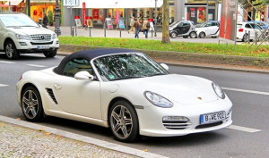Motor car Porsche 987 Boxster in the city street