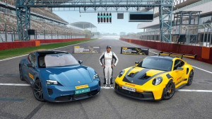 Narain Karthikeyan with GT3RS and Taycan Turbo S